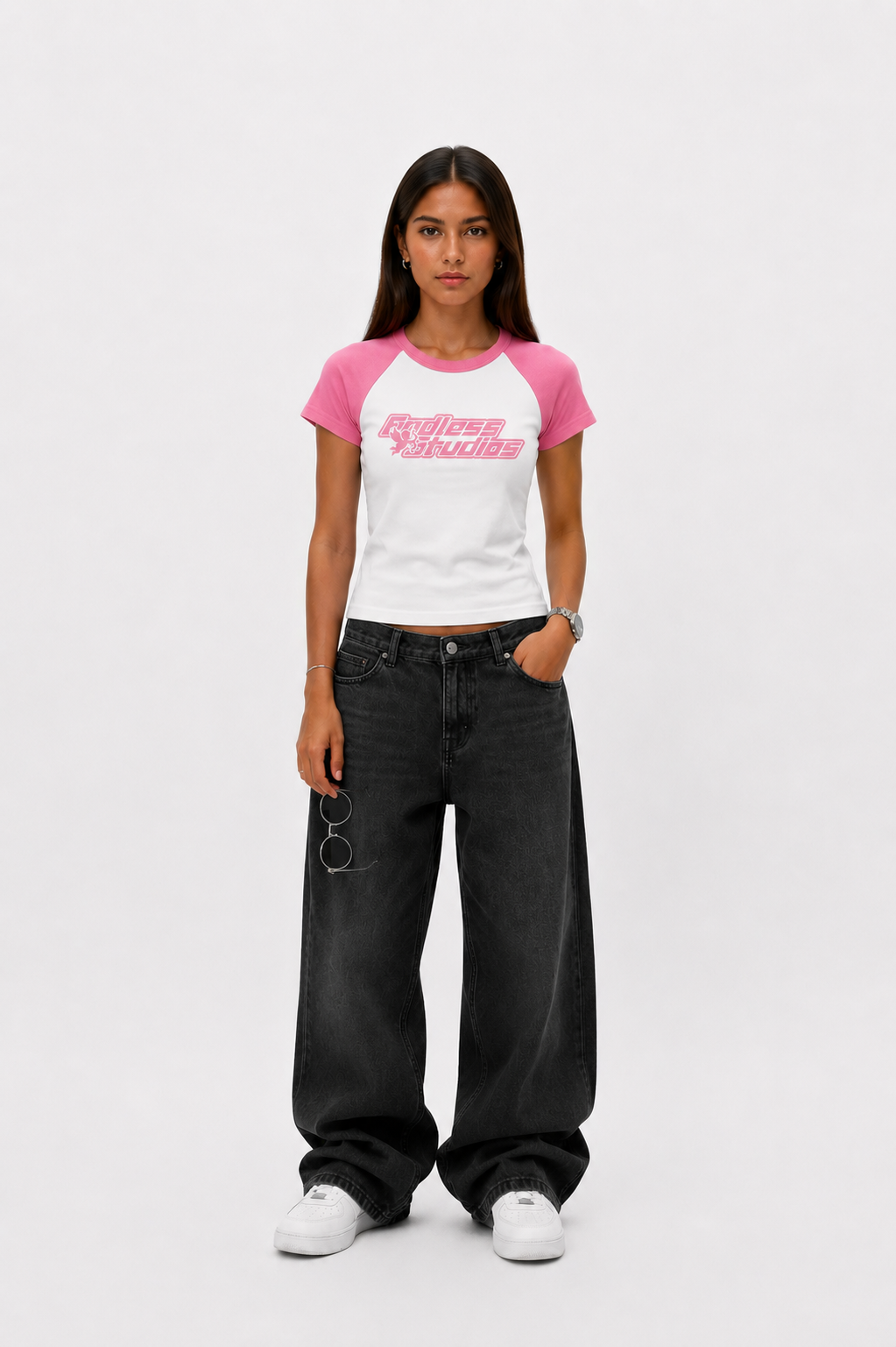 Pink In White Endless Baby Tee